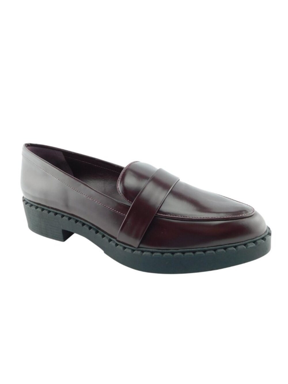 Unworn VINCE CAMUTO Burgundy Leather Platform Block Heel Slip-on Loafers 12